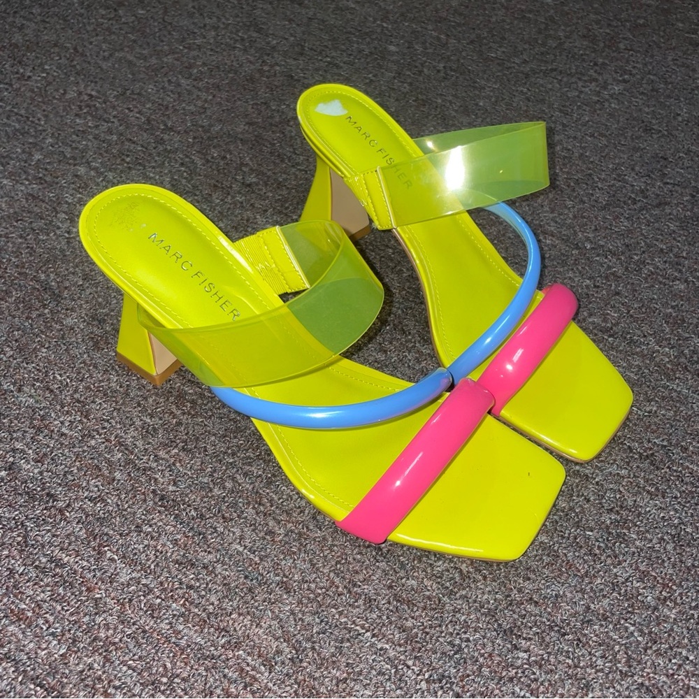 Marc Fisher Neon Squared Toe Heels